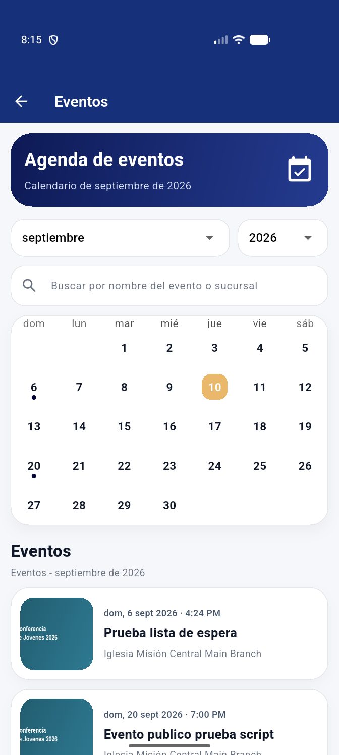 Eventos con inscripción